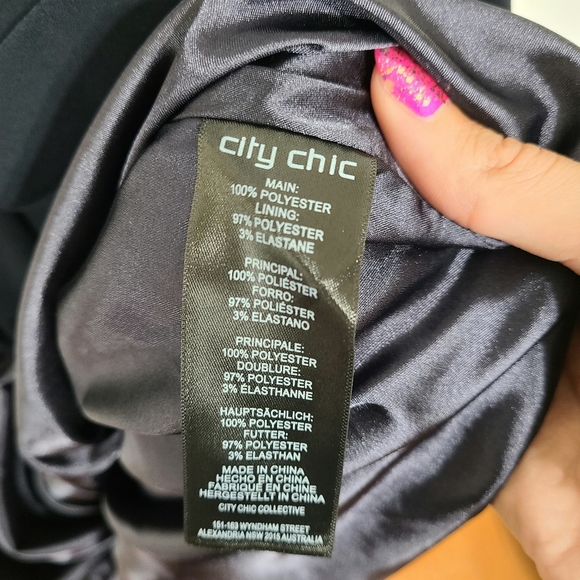 City Chic | NWT Ripple Love Dress Navy Flex Fit Large Size 20 - Picture 8 of 8